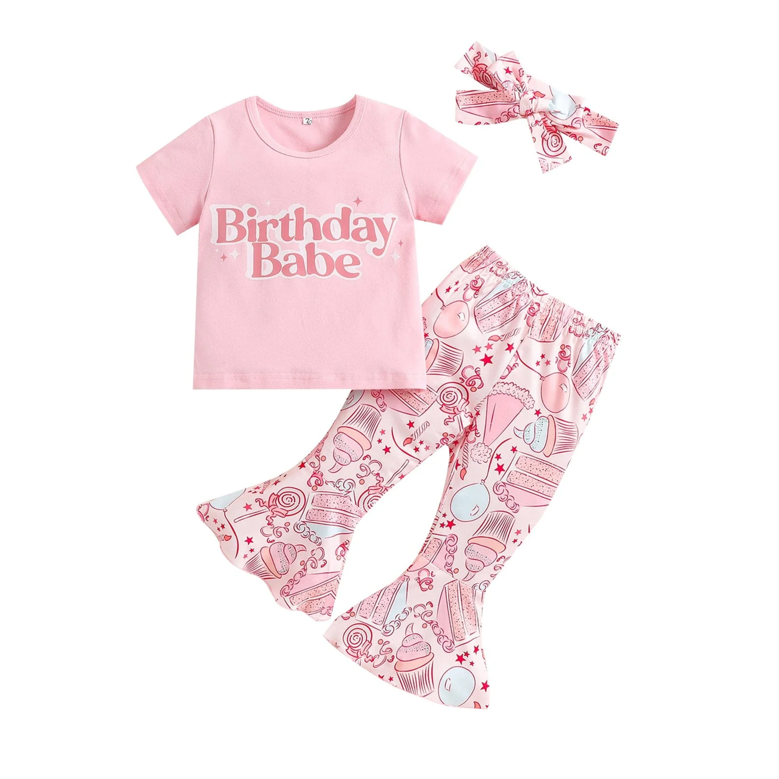 Birthday Babe Baby girl bell bottom outfit - Image 2