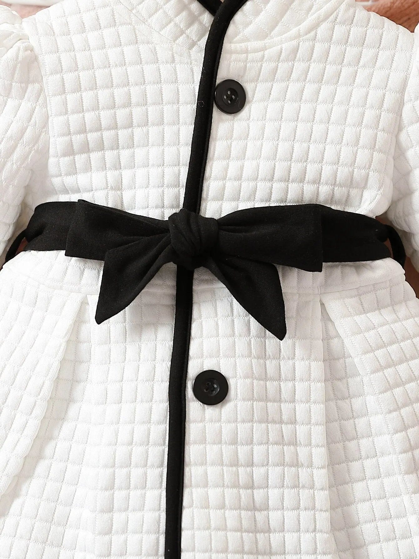 Black and White Belted Princess Coat - Image 5