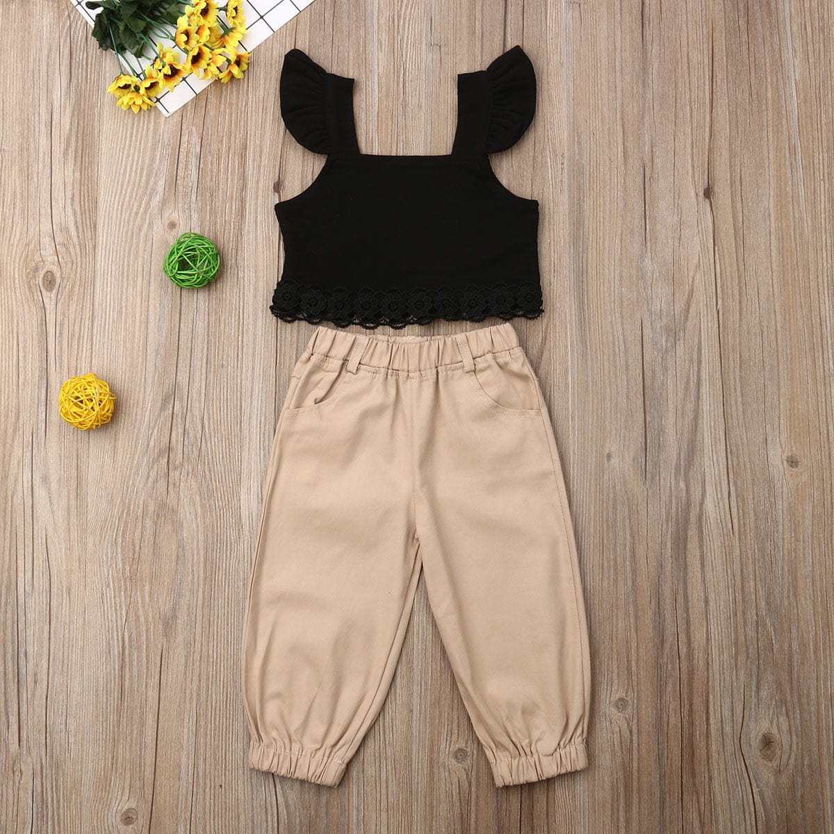 Black Top and Khaki Pants Outfit - Image 3