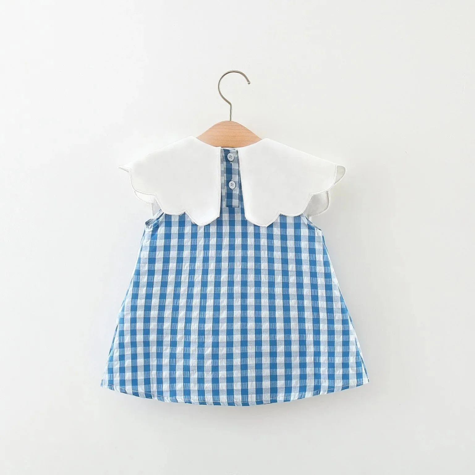 Blue Plaid Doll Collar Dress - Image 3