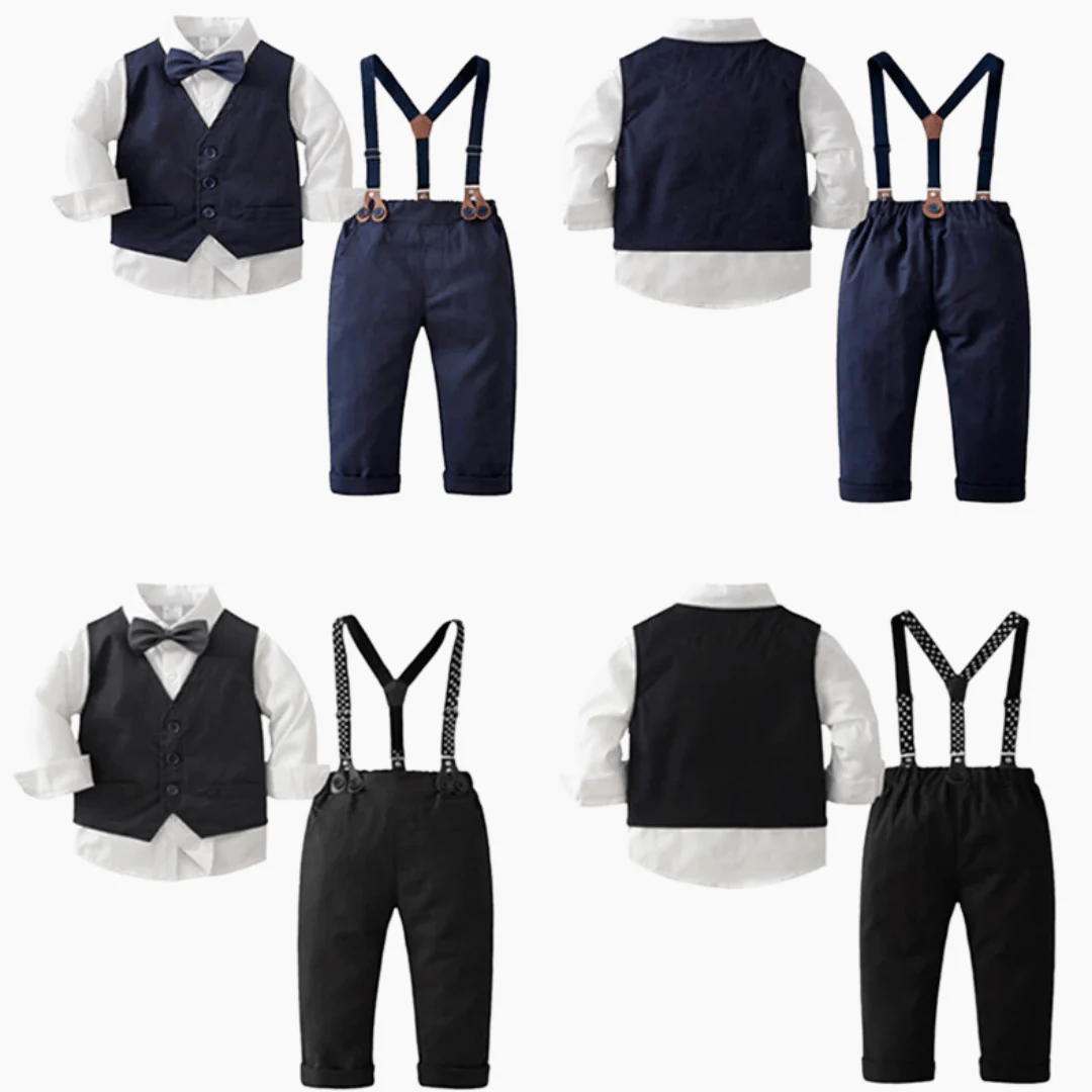 Bowtie Suspender Baby Boy Outfit - Image 3
