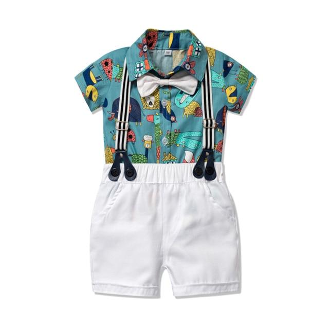 Boy Animal Print Romper Outfit - Image 2