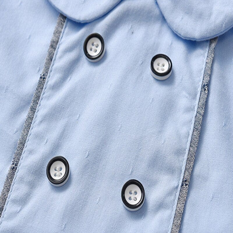 Boy Blue Shirt and Gray Shorts Set - Image 7