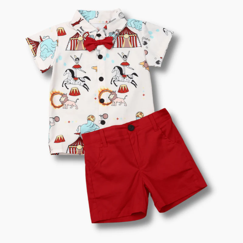 Boy Circus Print Outfit