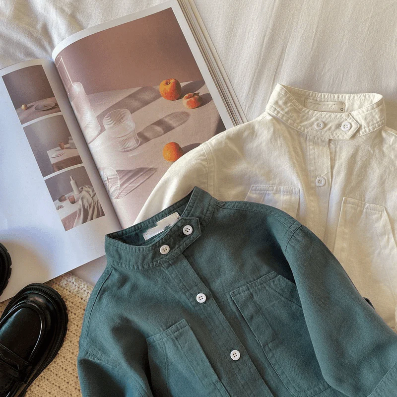 Boy Mandarin Collar Shirt - Image 2