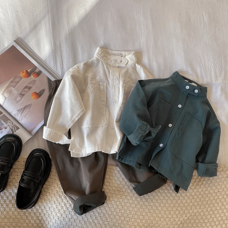 Boy Mandarin Collar Shirt - Image 6