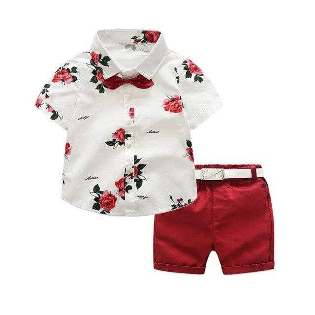 Boy Rose Print Outfit - Image 3