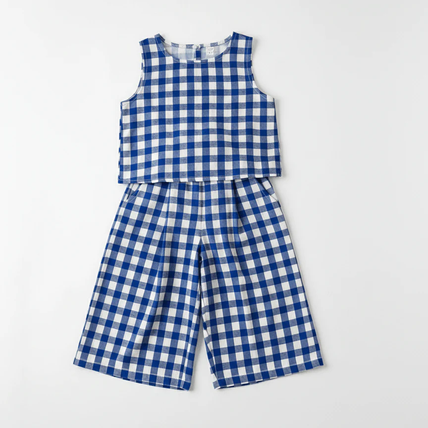 Breezy Gingham Top & Wide-Leg Pants