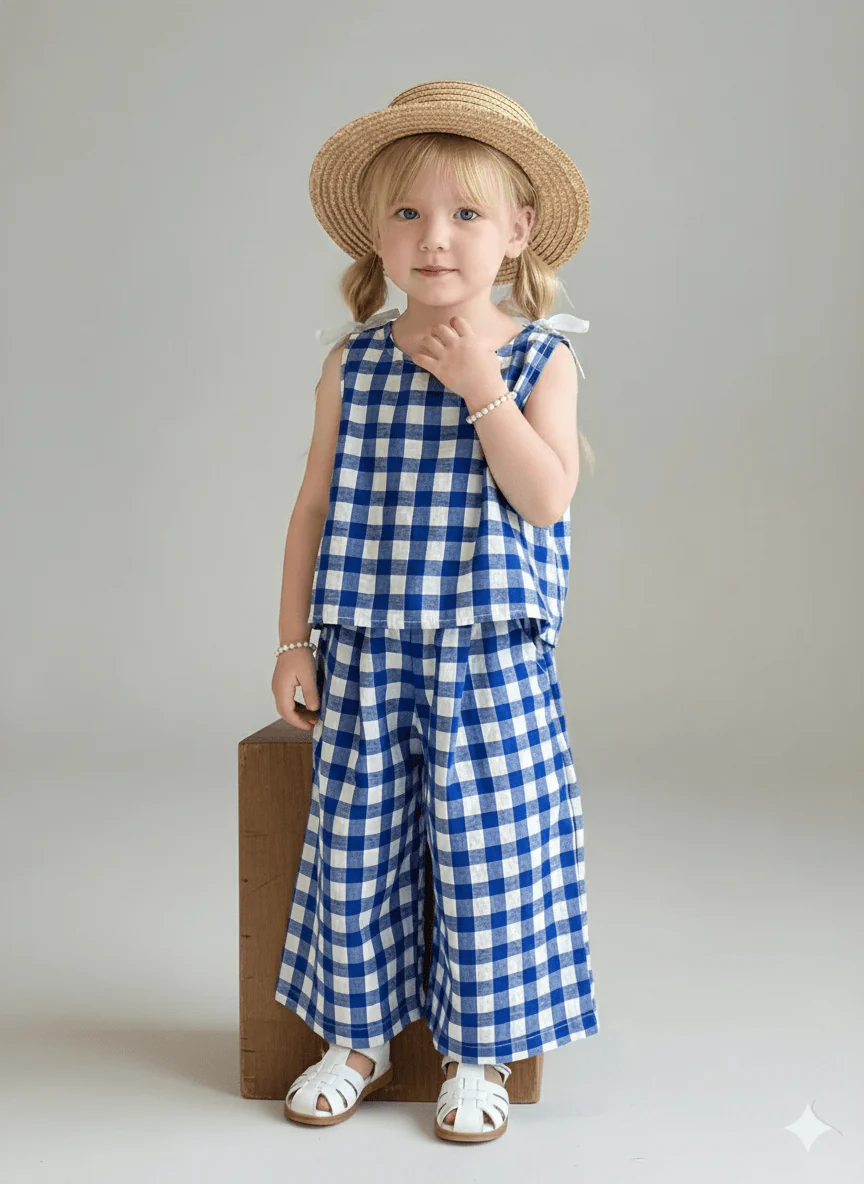 Breezy Gingham Top & Wide-Leg Pants - Image 5