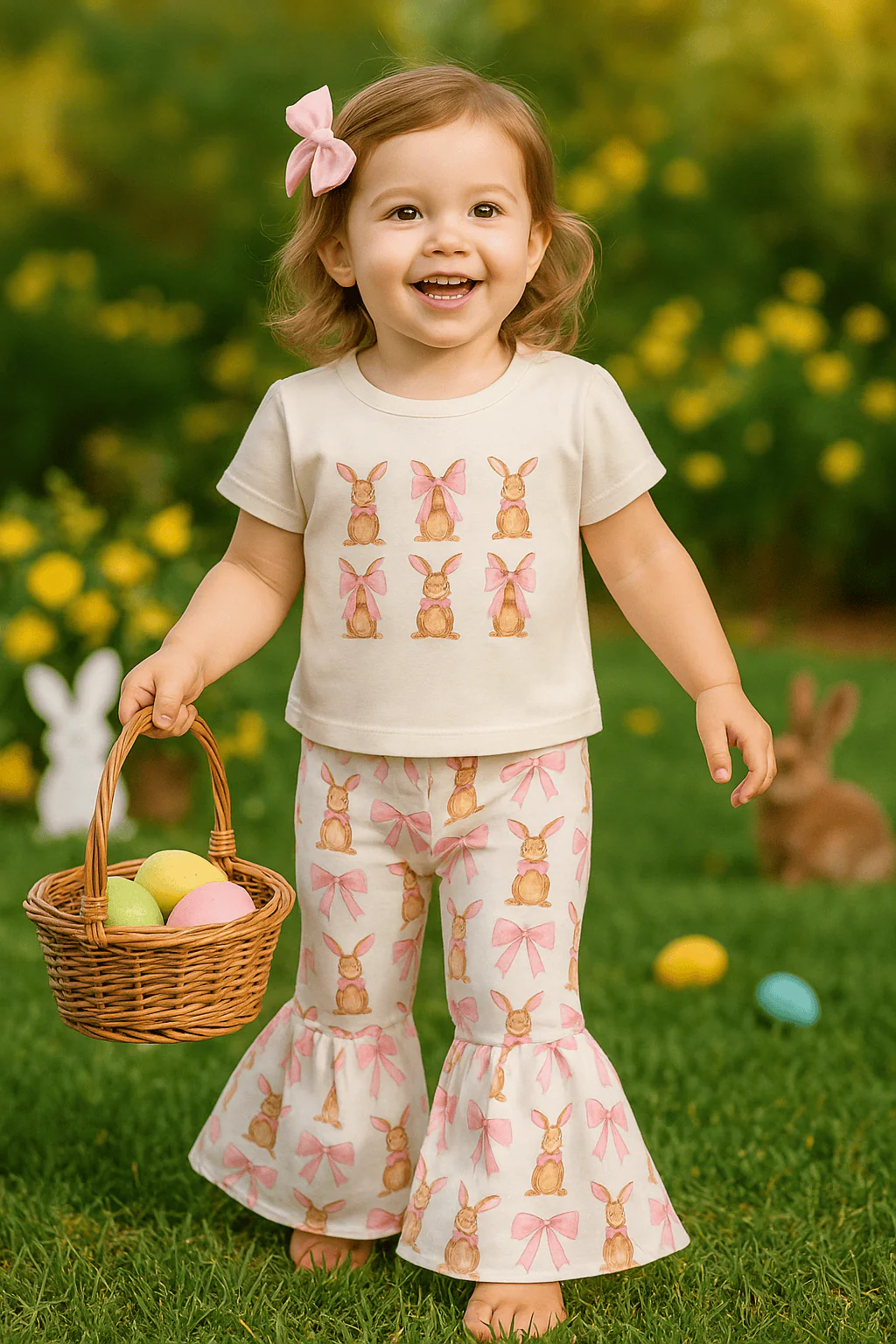 Bunny and Bow T-Shirt and Flare Pants - Image 8