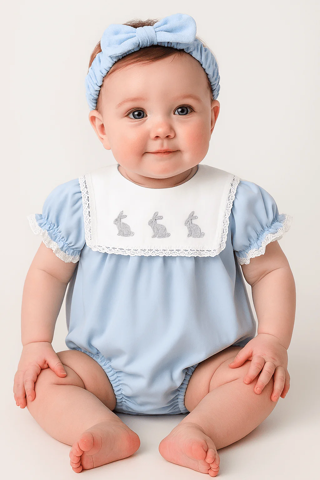 Bunny Embroidery Short Sleeve Bodysuit - Image 8