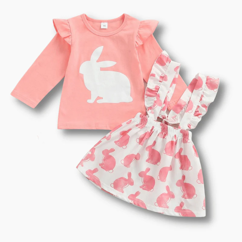 Bunny Tops and Suspender Skirt Baby Outfit