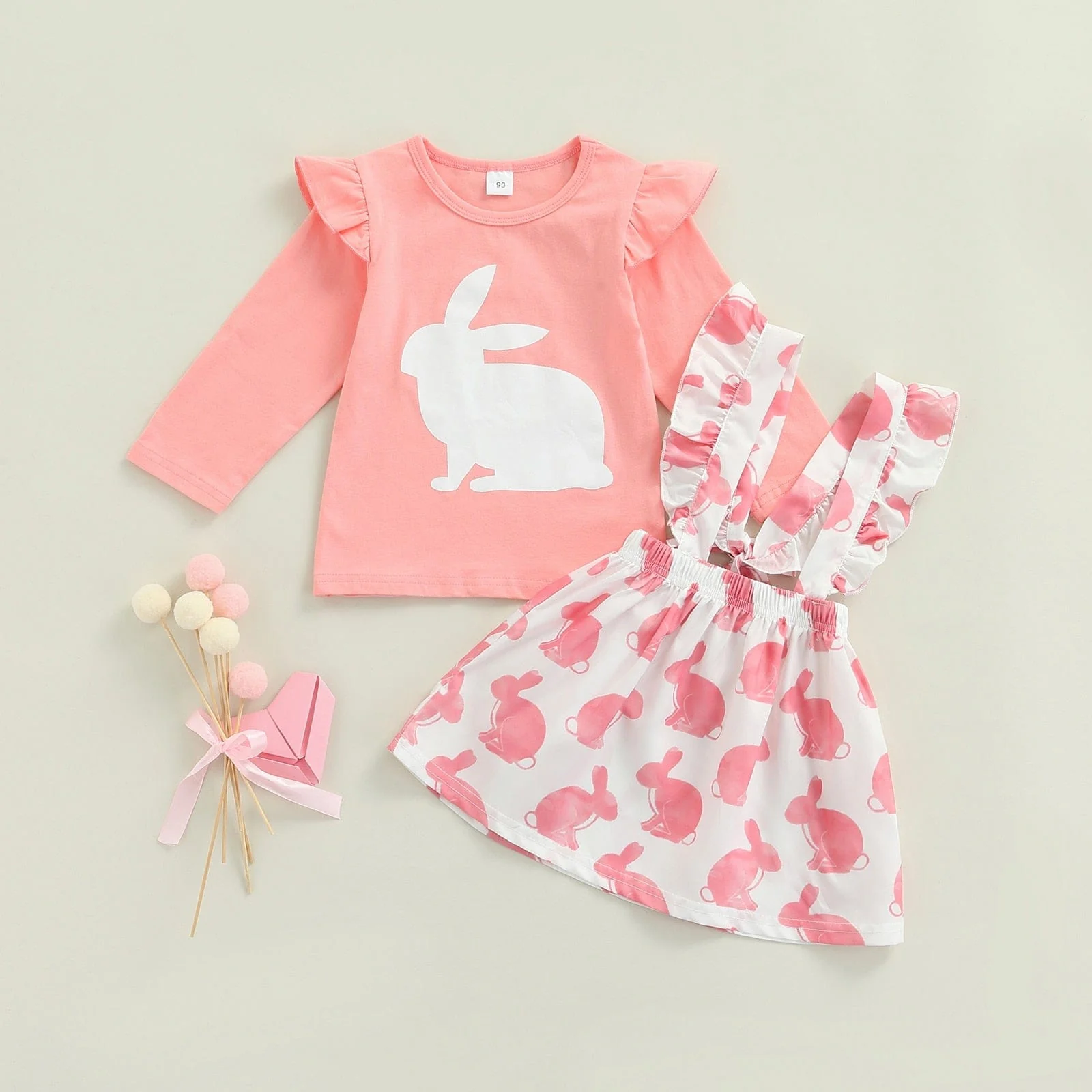 Bunny Tops and Suspender Skirt Baby Outfit - Image 2