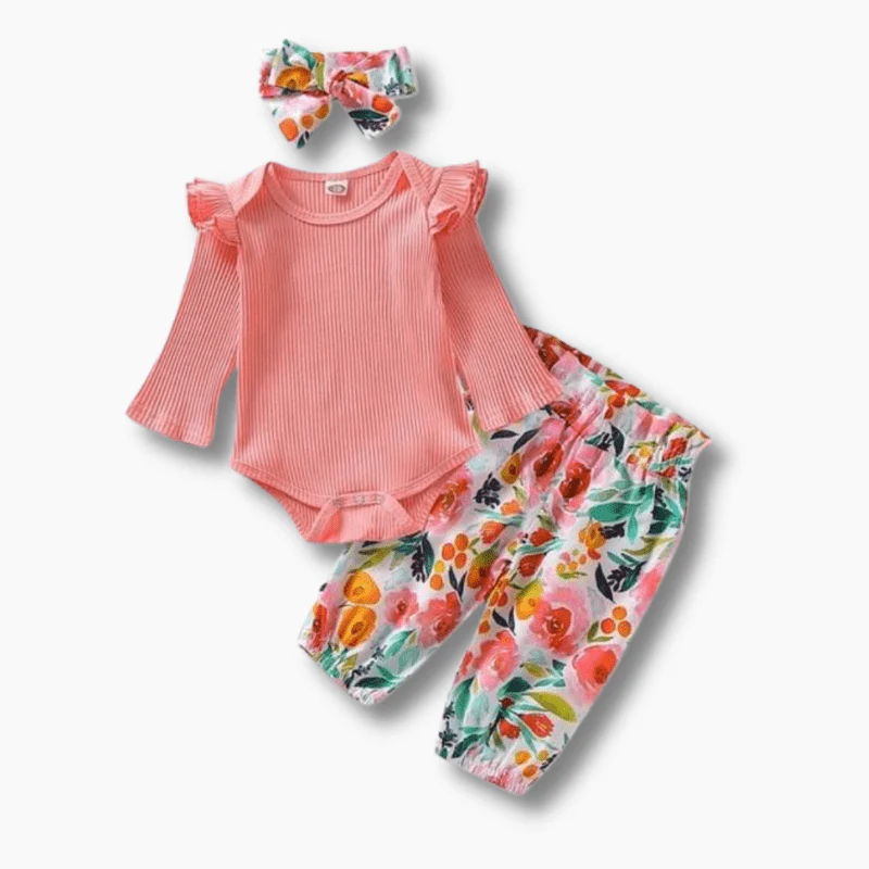 Butterfly Sleeve Floral Outfit
