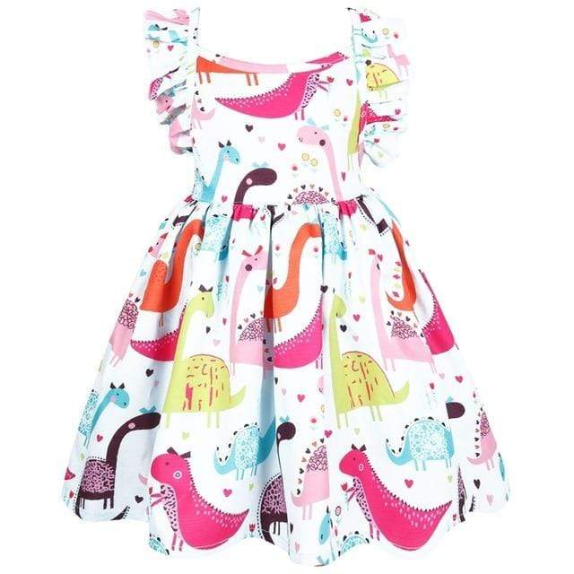 Cartoon Dinosaur Print Dress - Image 14