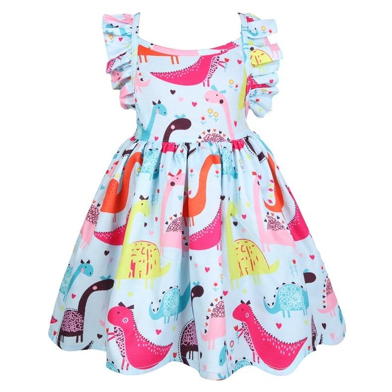 Cartoon Dinosaur Print Dress - Image 17