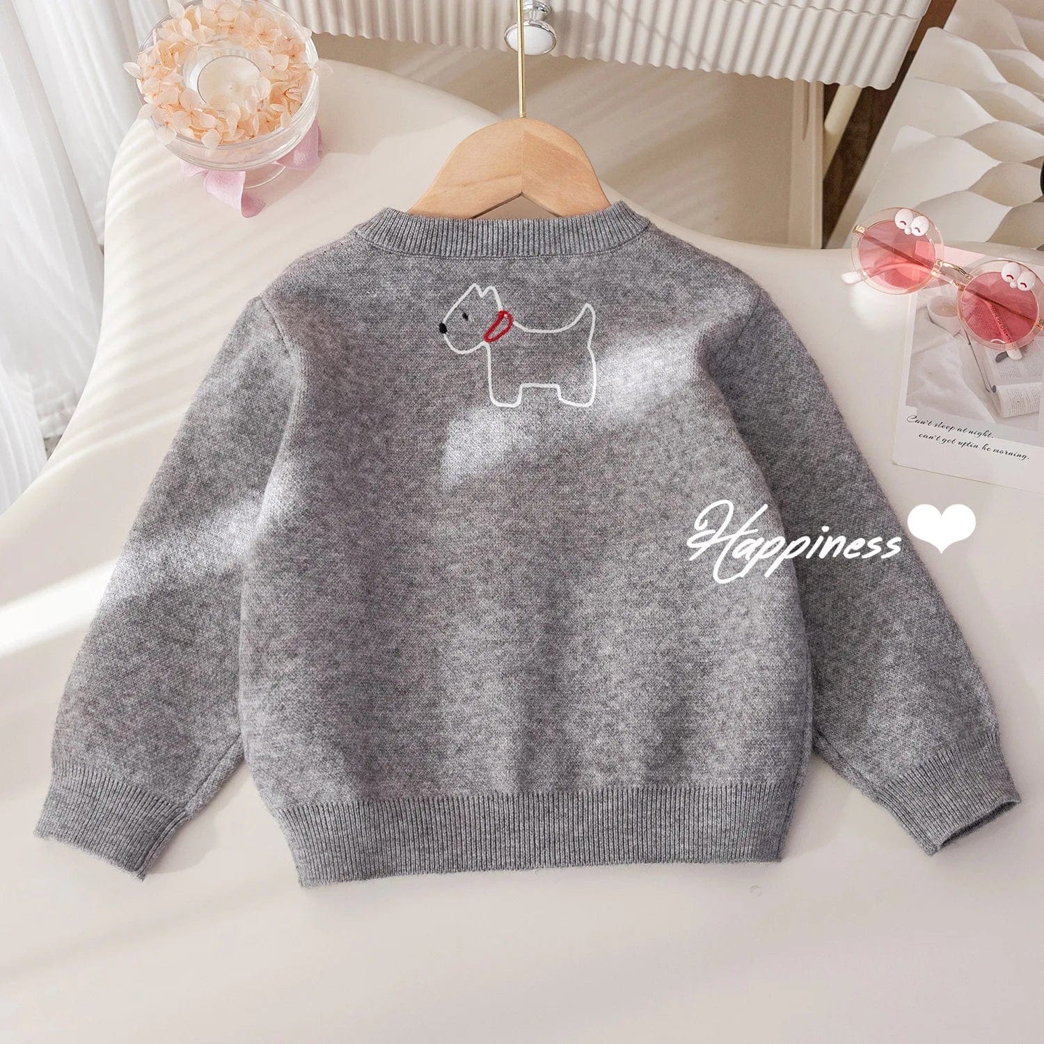 Cartoon Dogs Knit Cardigan - Image 5