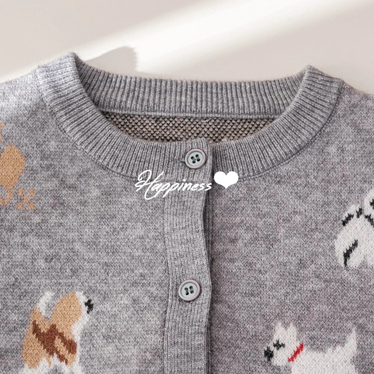 Cartoon Dogs Knit Cardigan - Image 6