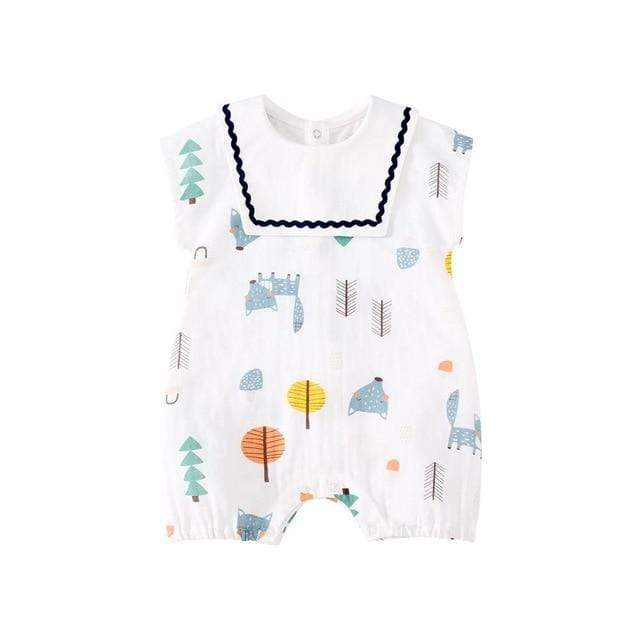 Cartoon Foxes Print Romper - Image 3