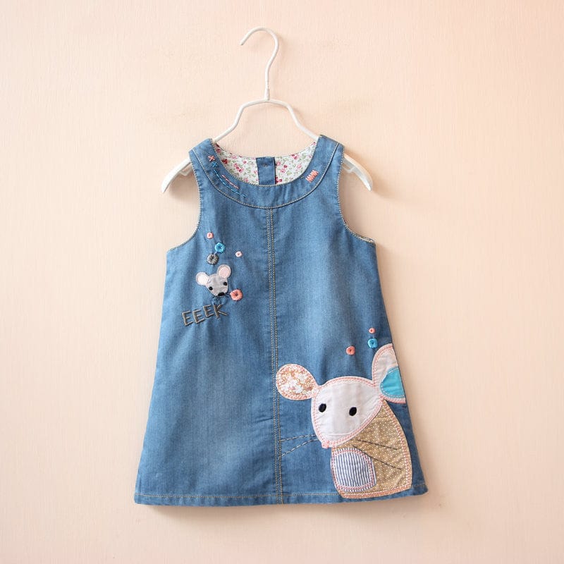 Cartoon Mouse Denim Dress - Image 4