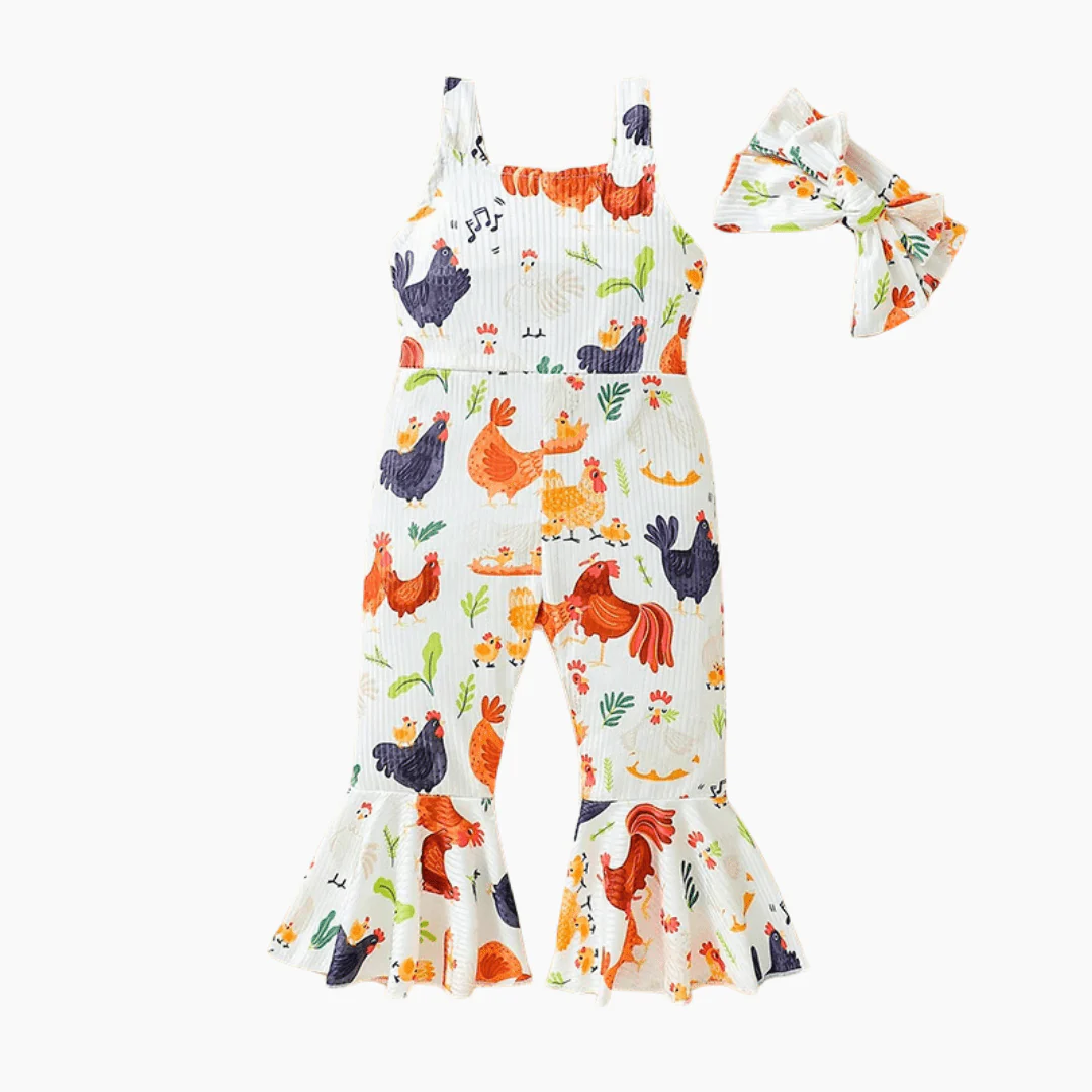 Cartoon Rooster Baby Jumpsuit