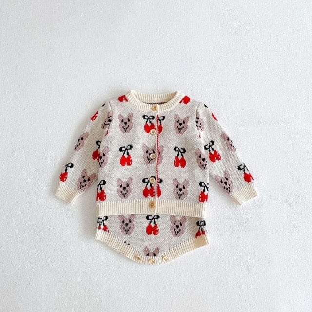 Cherry Bear Baby Cardigan Bodysuit - Image 4