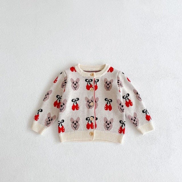 Cherry Bear Baby Cardigan Bodysuit - Image 5