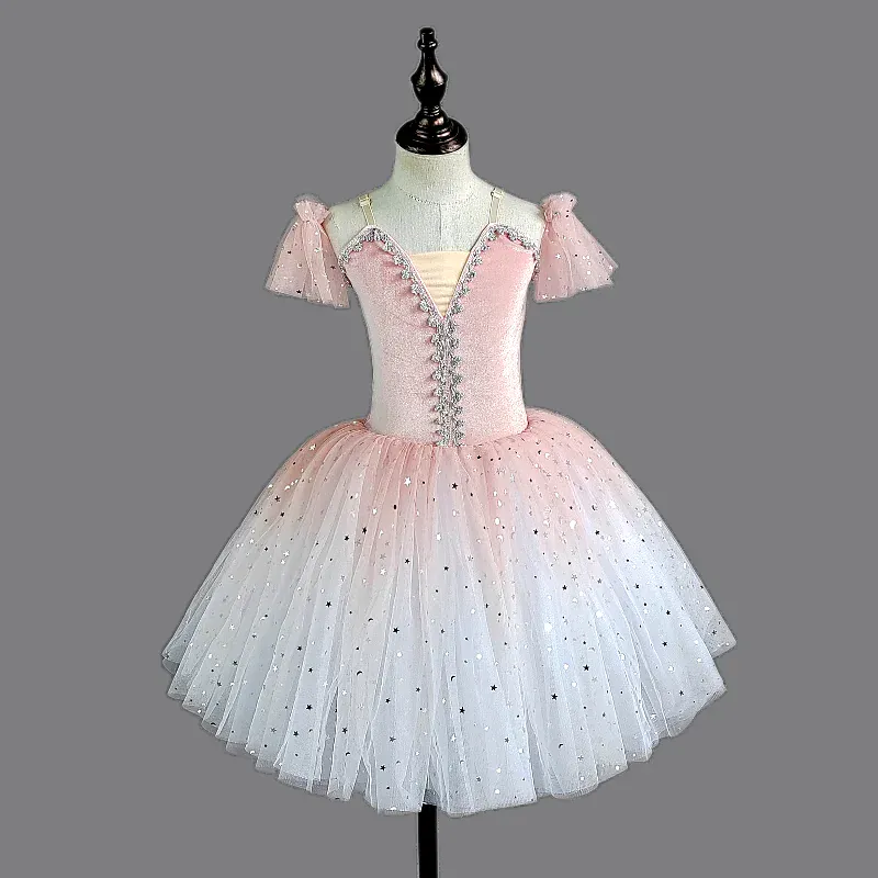 Girl's Performance Ballet Tutu with Velvet Bodice - Image 8