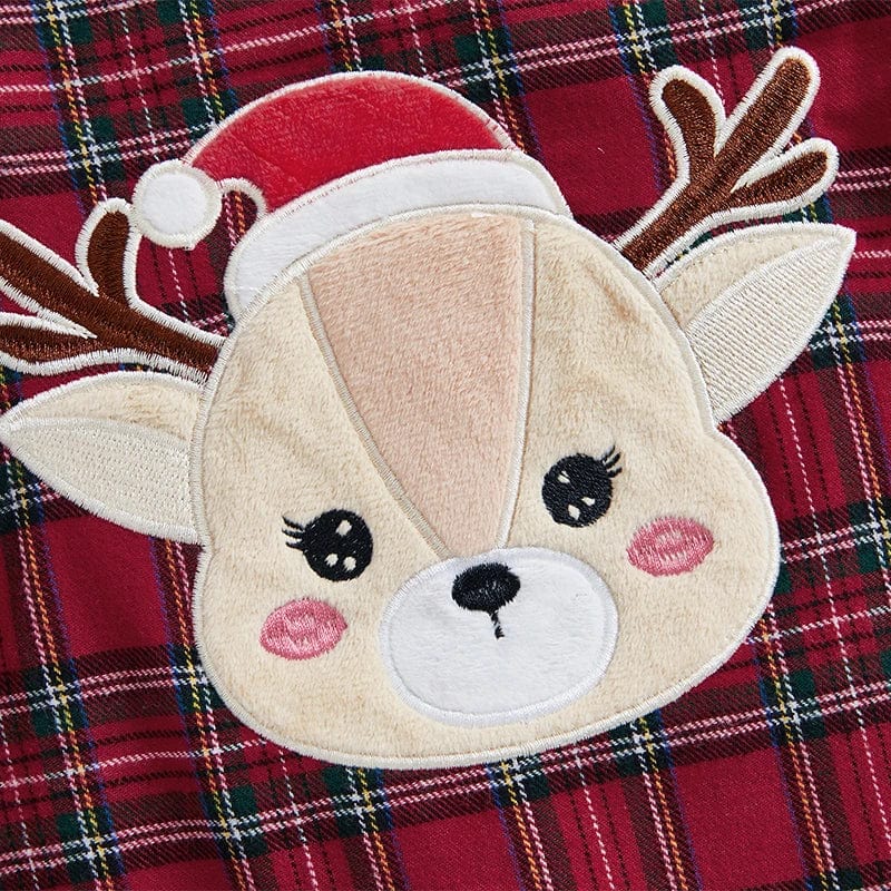 Christmas Baby Ribbed Romper and Plaid Dress Set - Image 7