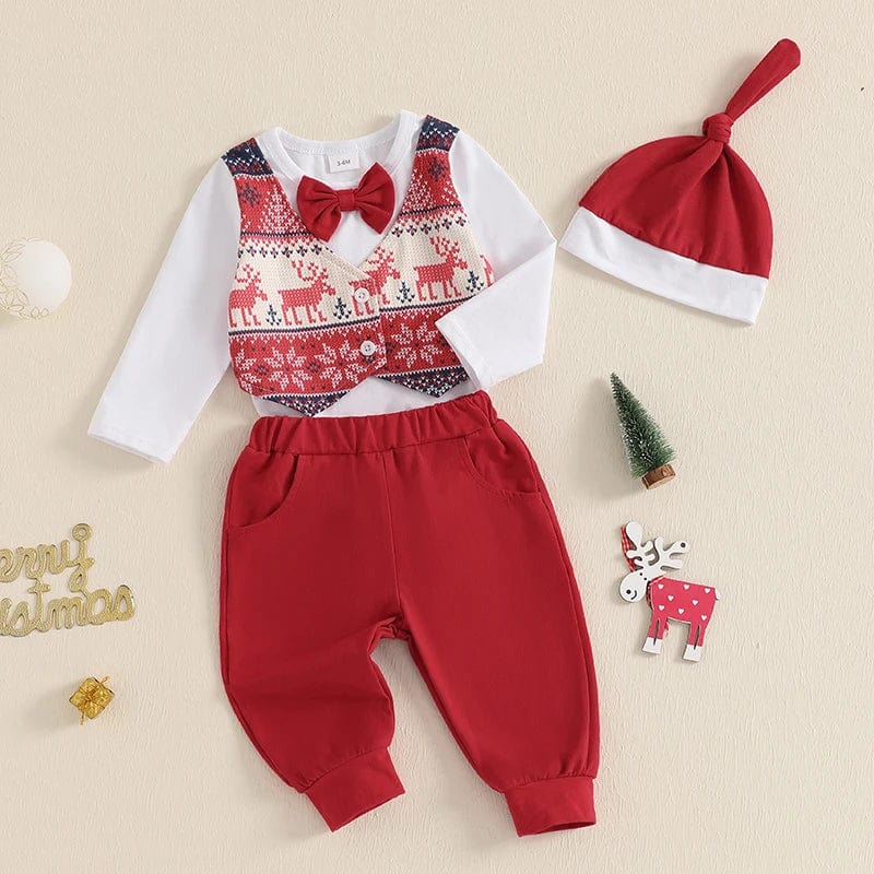 Christmas Deer Print Romper Set - Image 5