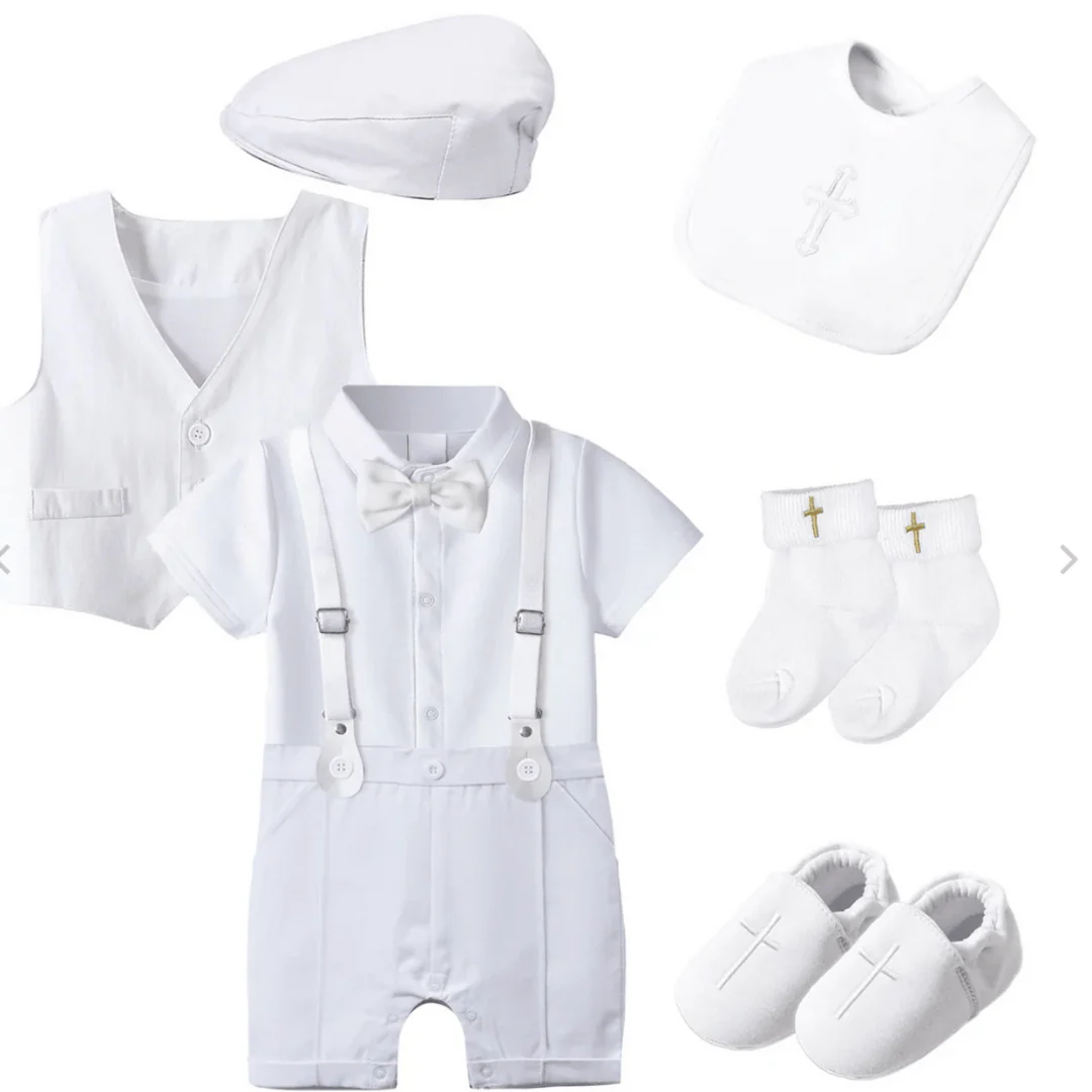 Classic White Baby Boy Christening Set - Image 11