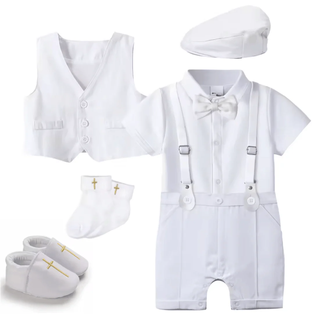 Classic White Baby Boy Christening Set - Image 2