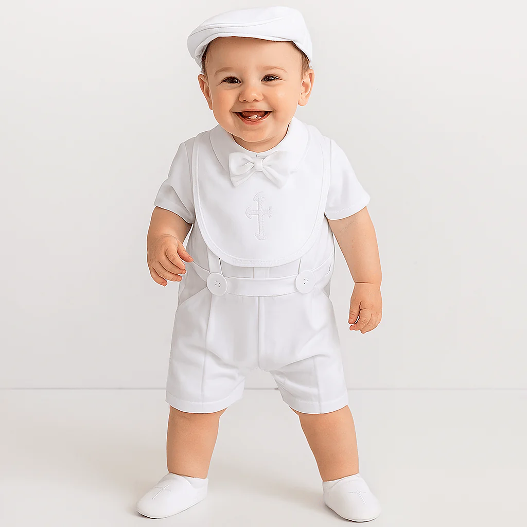 Classic White Baby Boy Christening Set - Image 4