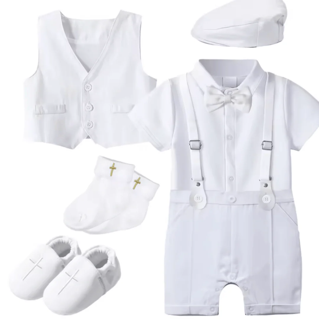 Classic White Baby Boy Christening Set - Image 8