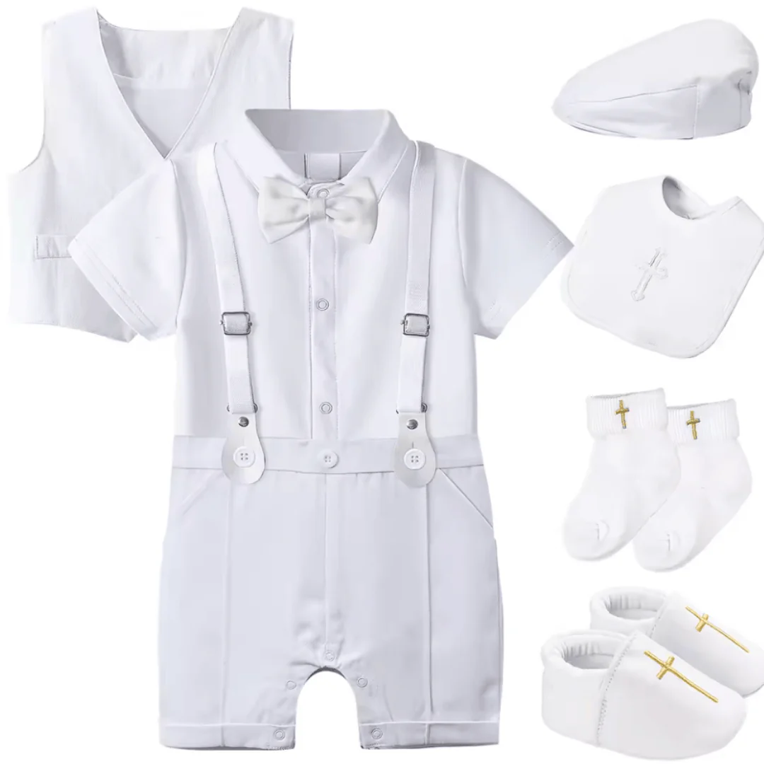 Classic White Baby Boy Christening Set - Image 9