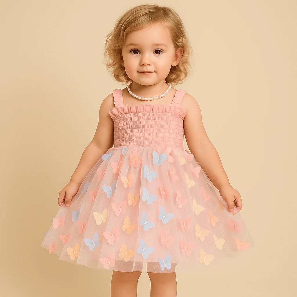 Colorful Birthday Party Outfit with 3D Wings & Tulle Skirt - Image 2