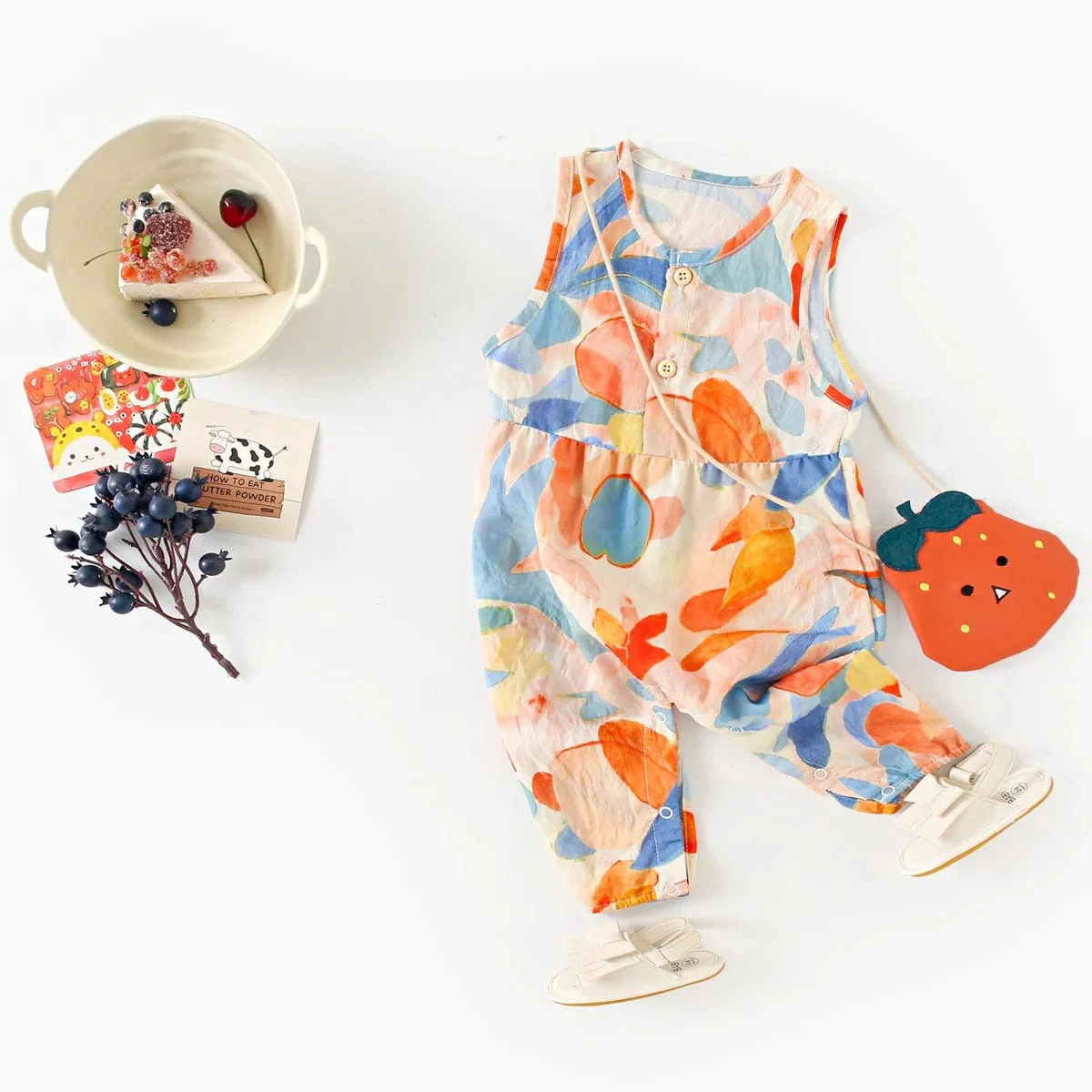 Colorful Floral Baby Rompers - Image 3