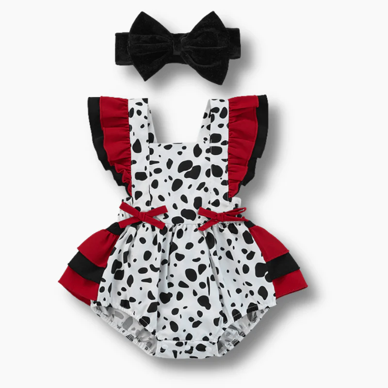 Cow Print Baby Romper with Headband