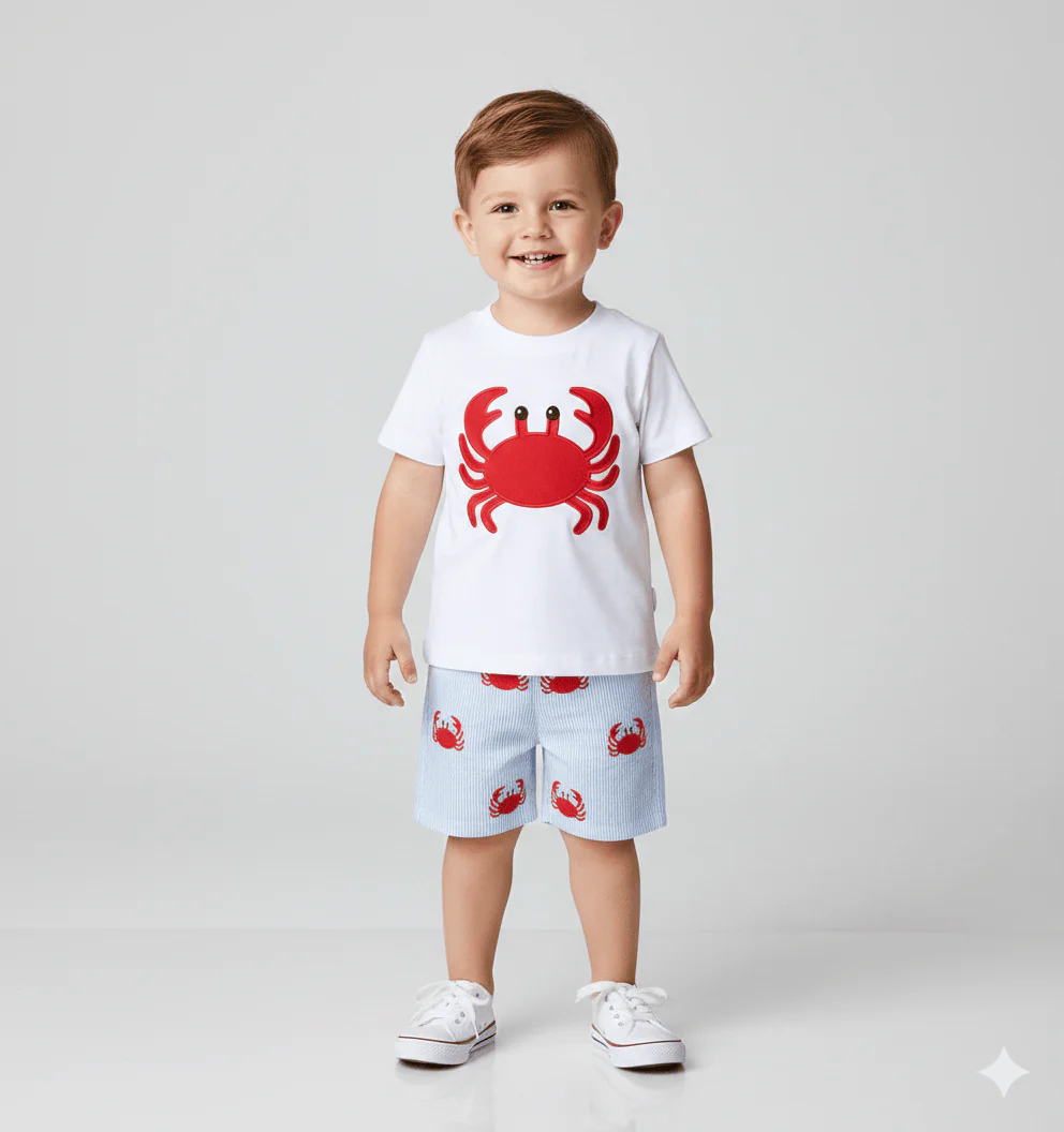 Crab & Crawfish Print Shorts Set - Image 8