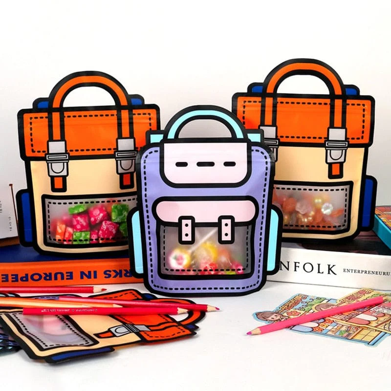 Creative School Bags Shape Clear Candy Bag - Image 6