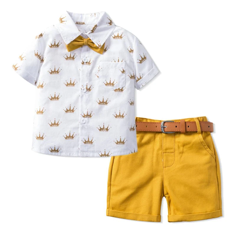 Crown Print Boy Shorts Outfit - Image 2