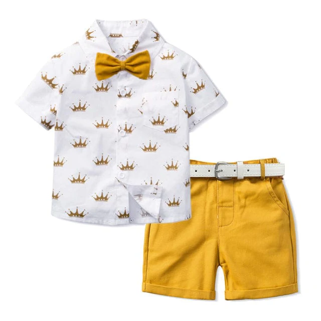 Crown Print Boy Shorts Outfit - Image 3