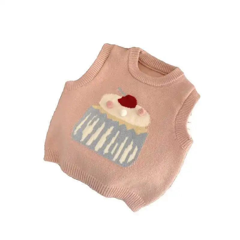 Cupcake Design Knitted Sweater Vest - Image 3