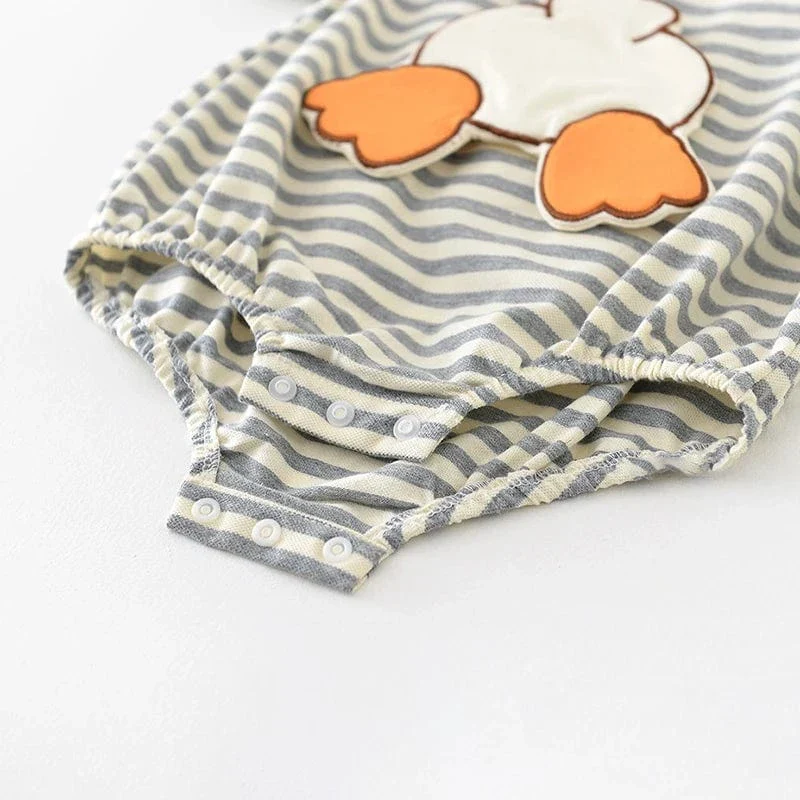 Cute Cartoon Duckling Striped Bodysuit - Image 6