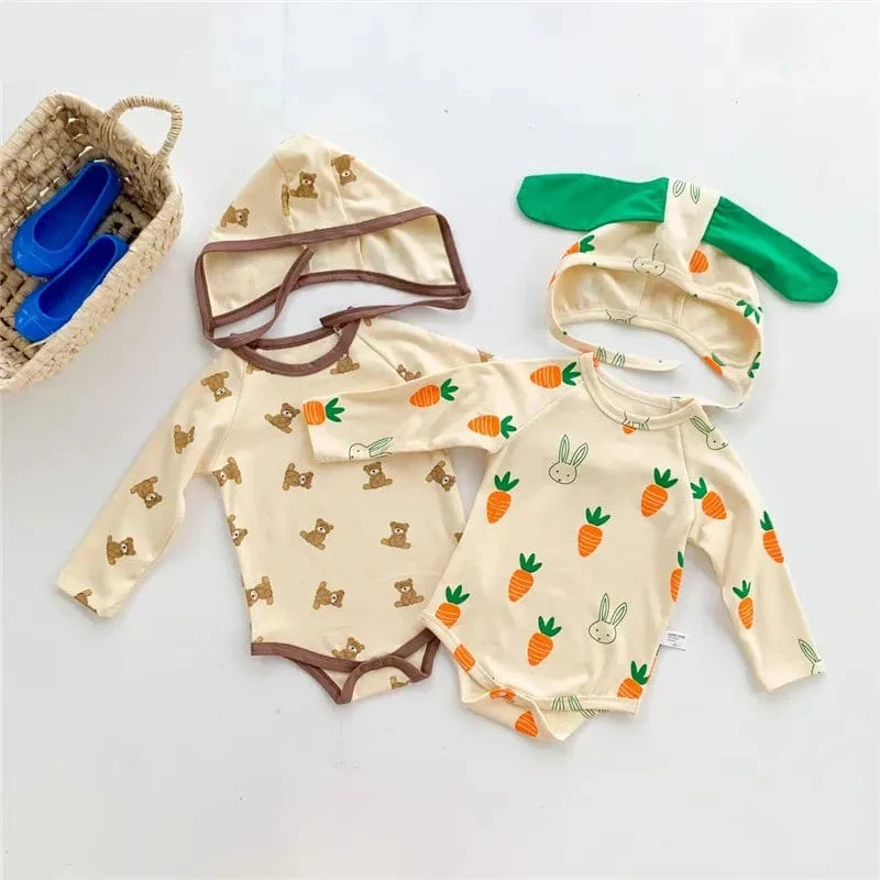 Cute Cartoon Print Baby Rompers - Image 2