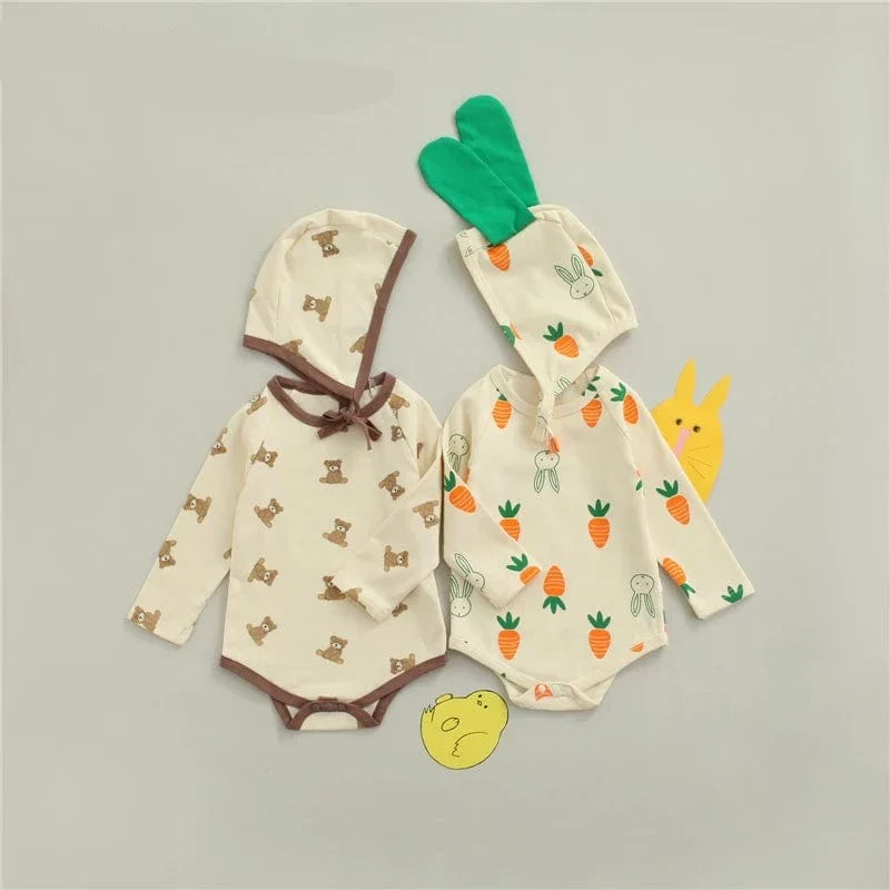 Cute Cartoon Print Baby Rompers - Image 3