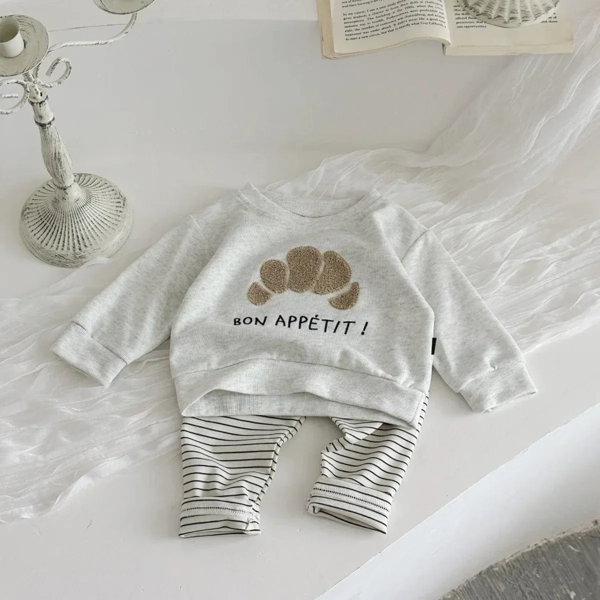 Cute Croissant or Cookie Sweatshirt Set - Image 4