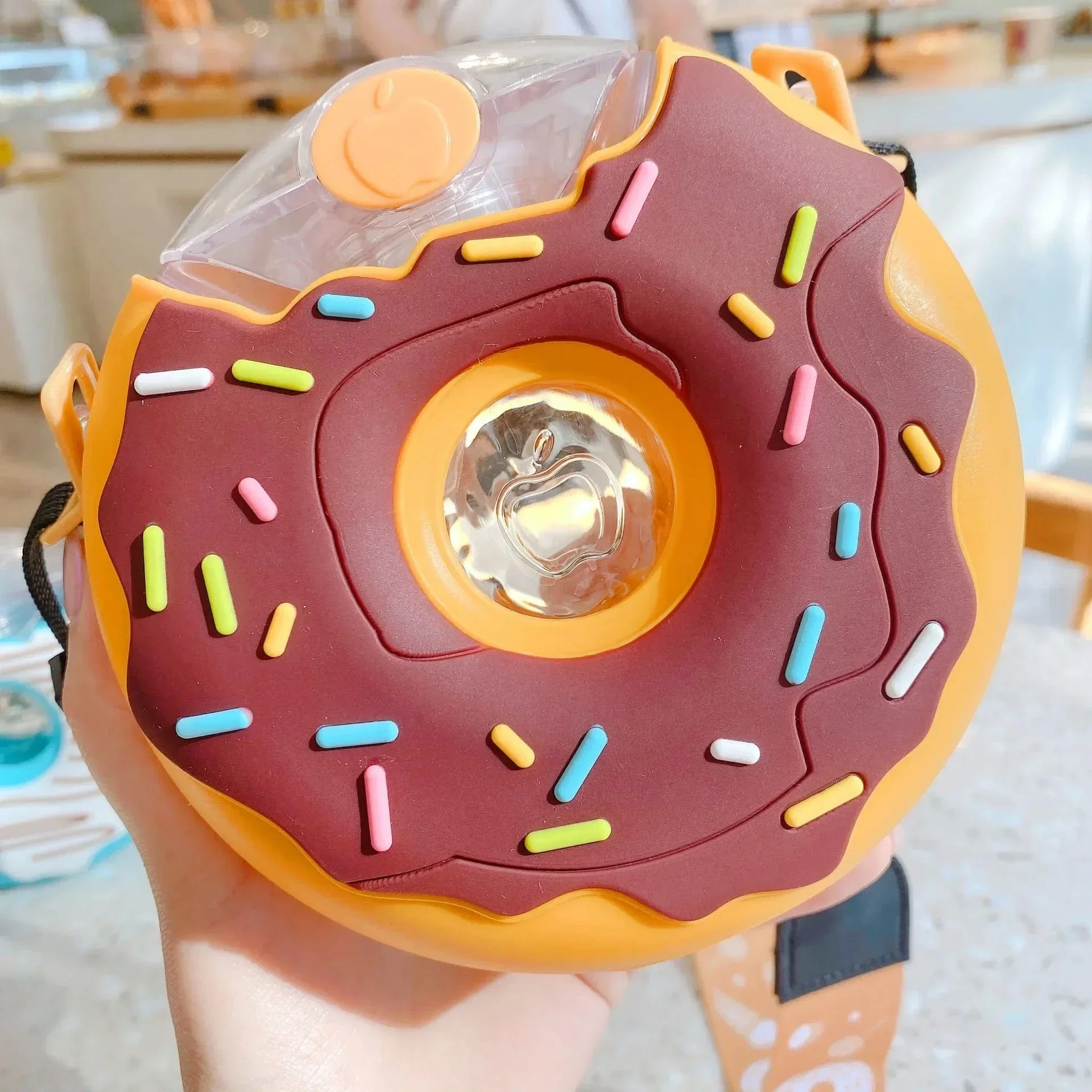 Cute Donut Water Bottle with Straw - Image 8