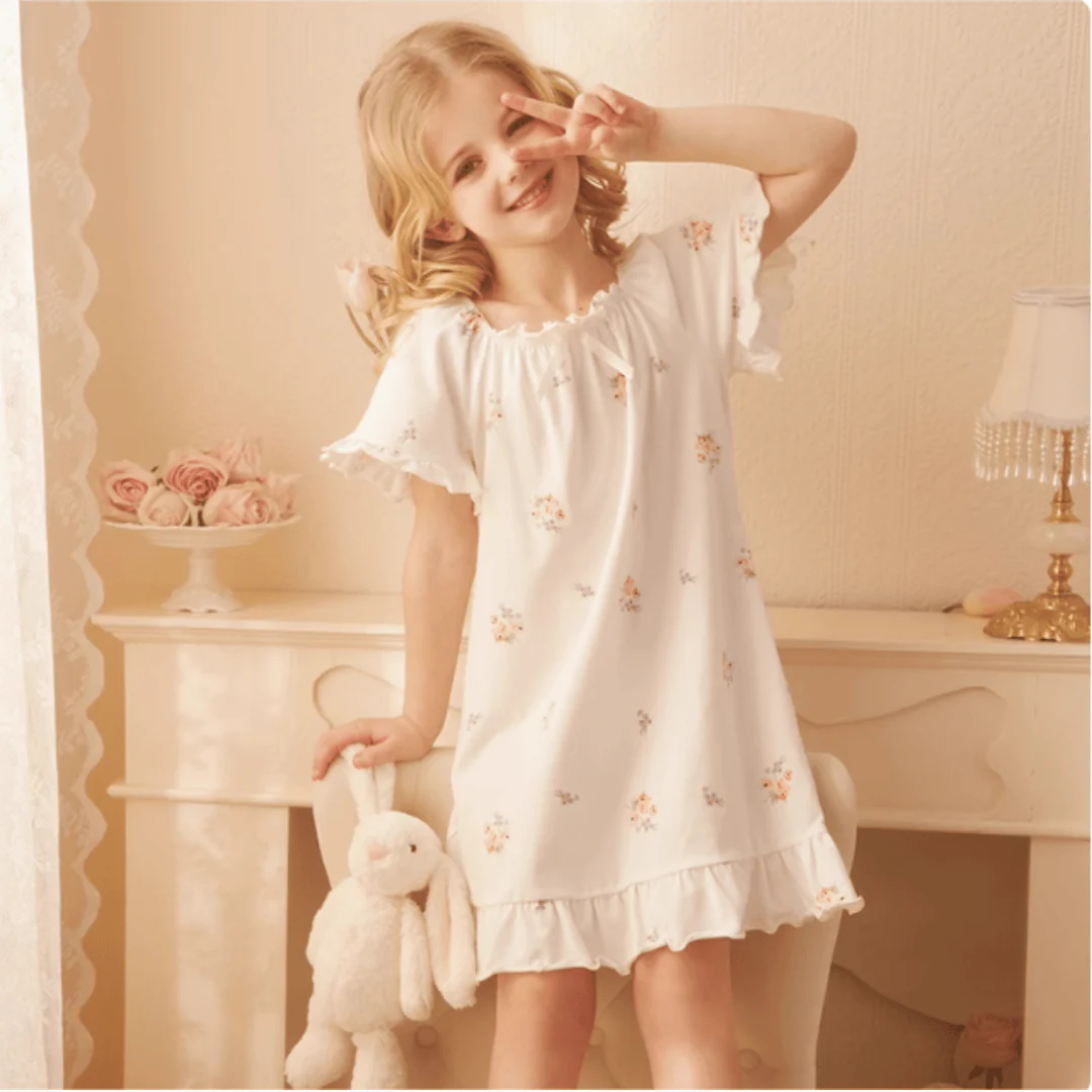 Cute Printed Pajama Dress for Girls - Image 6