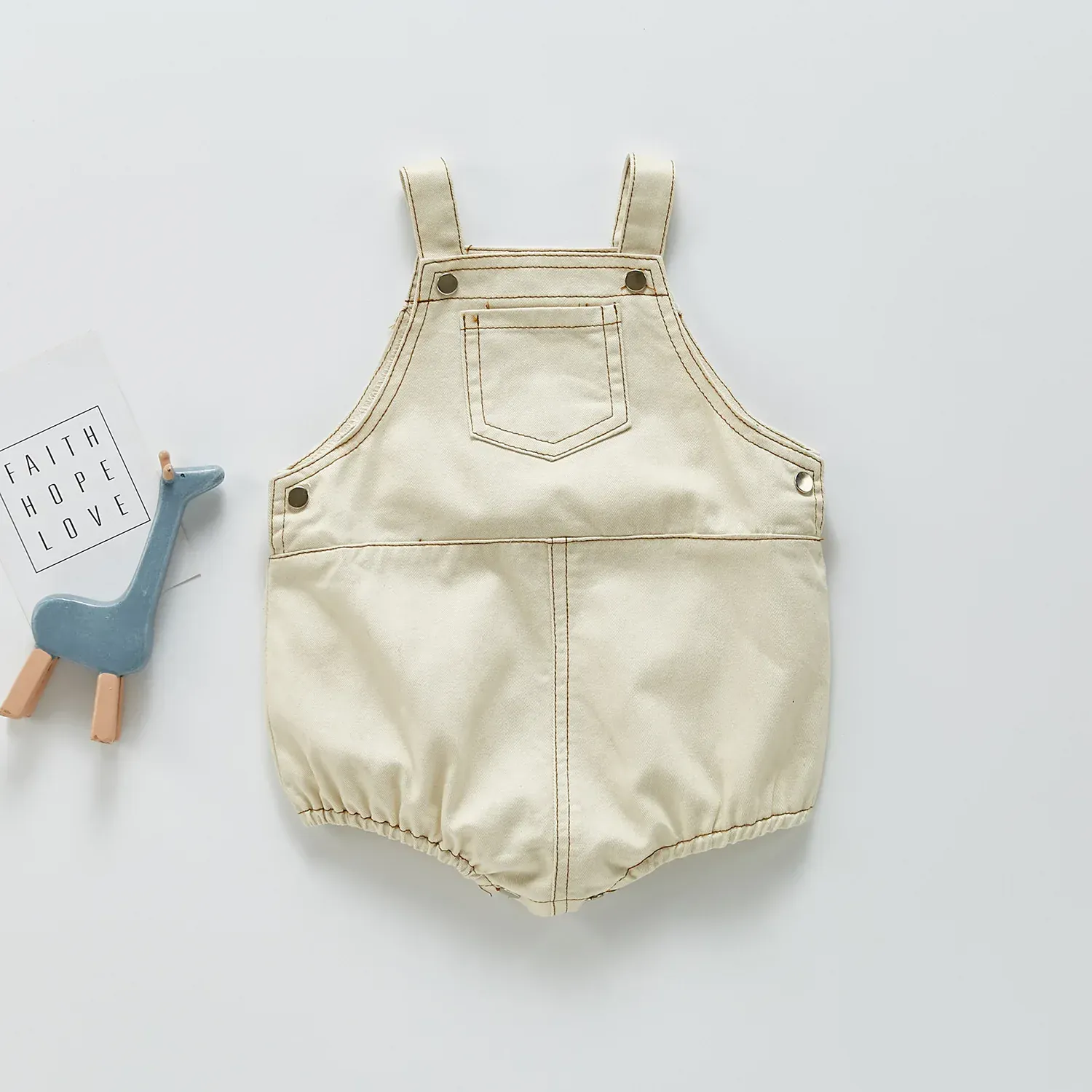 Denim Baby Overalls Romper - Image 9